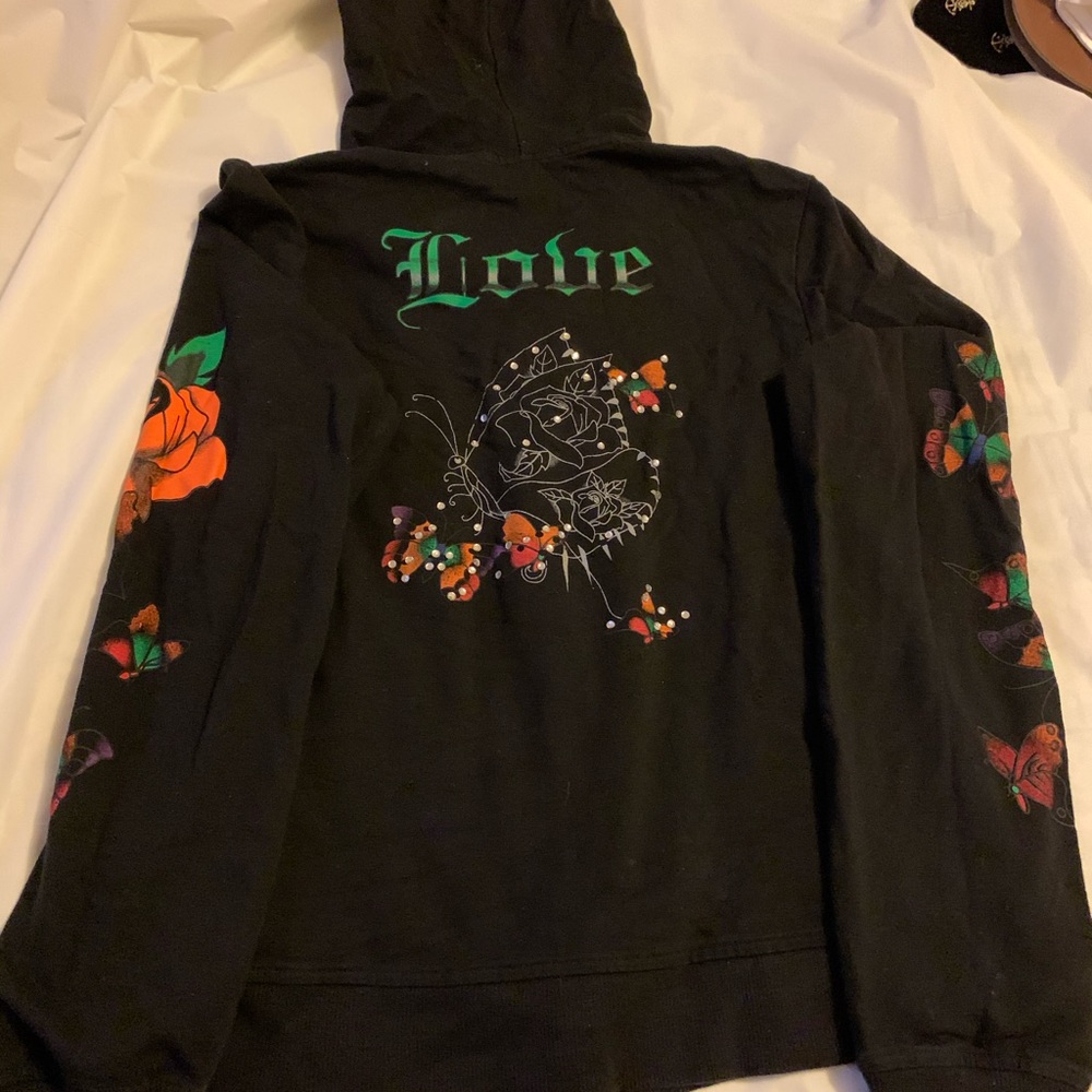 Vintage Hoodie Butterfly Print - Picture 2 of 2